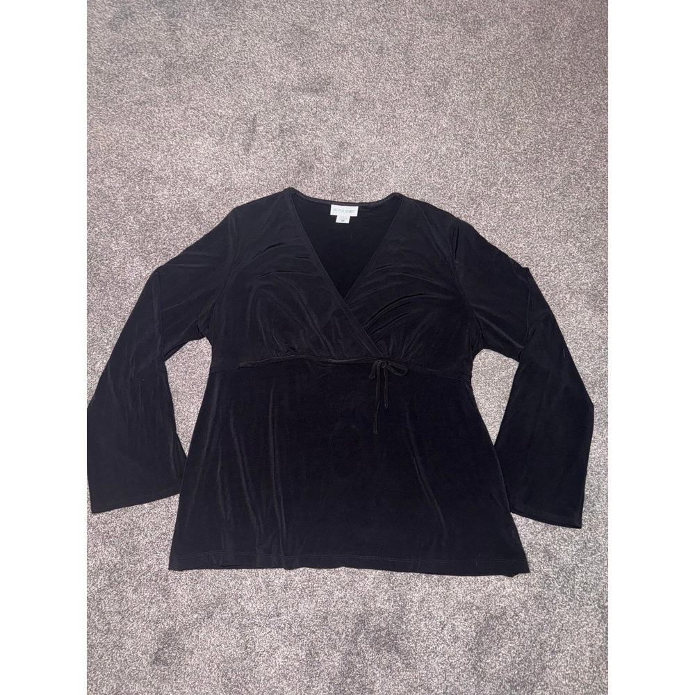 Motherhood Maternity Women's Black V-Neck Long Sleeve Top - Size XL